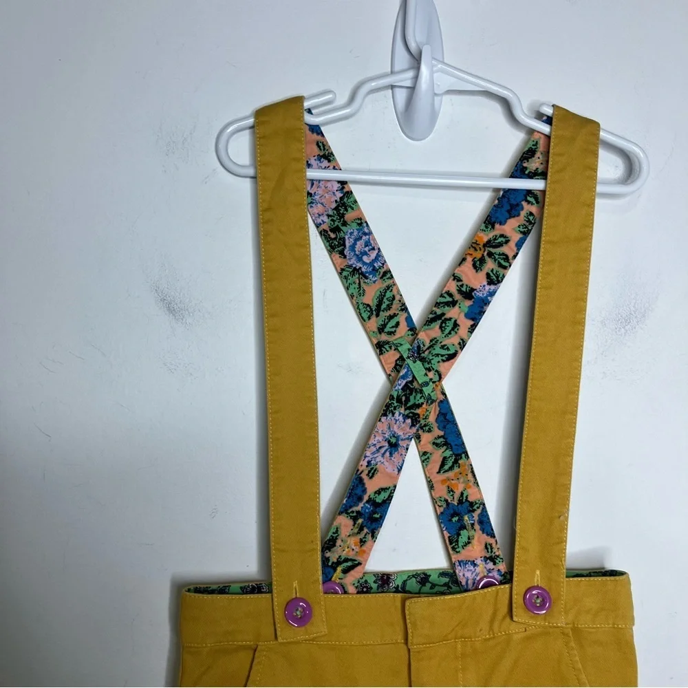 Matilda Jane New Path Bottoms mustard Yellow suspenders size 6 new with tags‎
